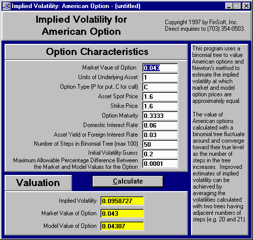 forex implied volatility calculator